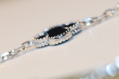 [Vera  Jewelry]CLOVER 20 MOTIFS ONYX DIAMOND SILVER