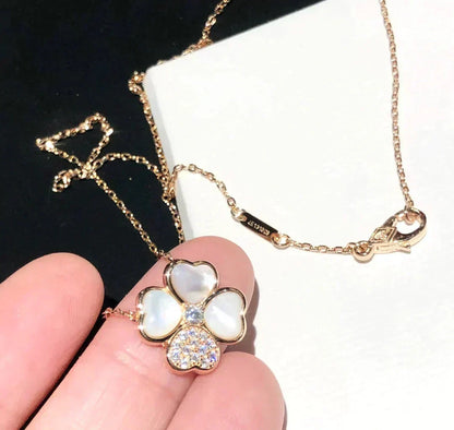 [Vera  Jewelry]CLOVER MOP DIAMOND ROSE GOLD NECKLACE