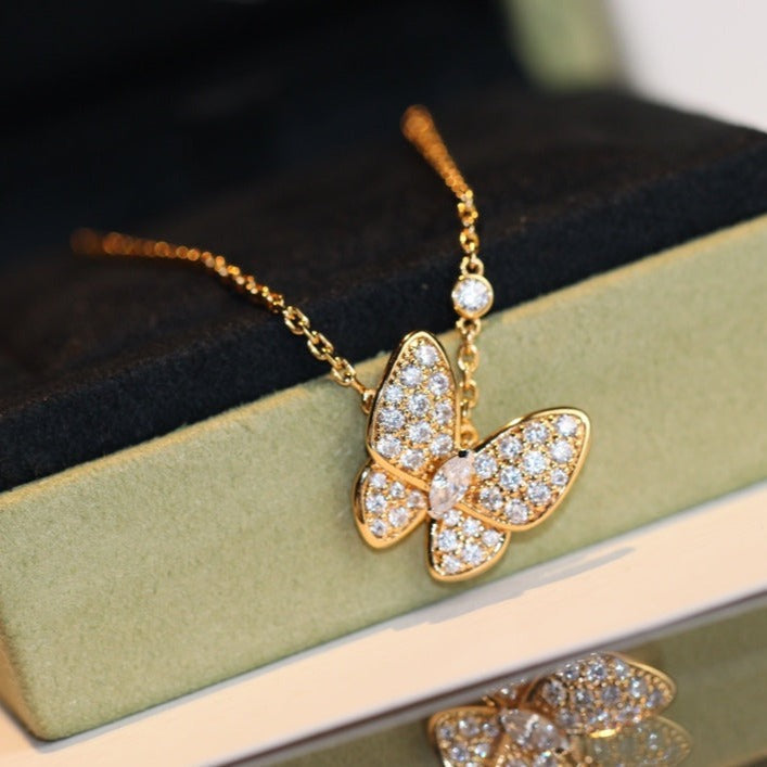 [Vera  Jewelry]BUTTERFLY DIAMOND NECKLACE