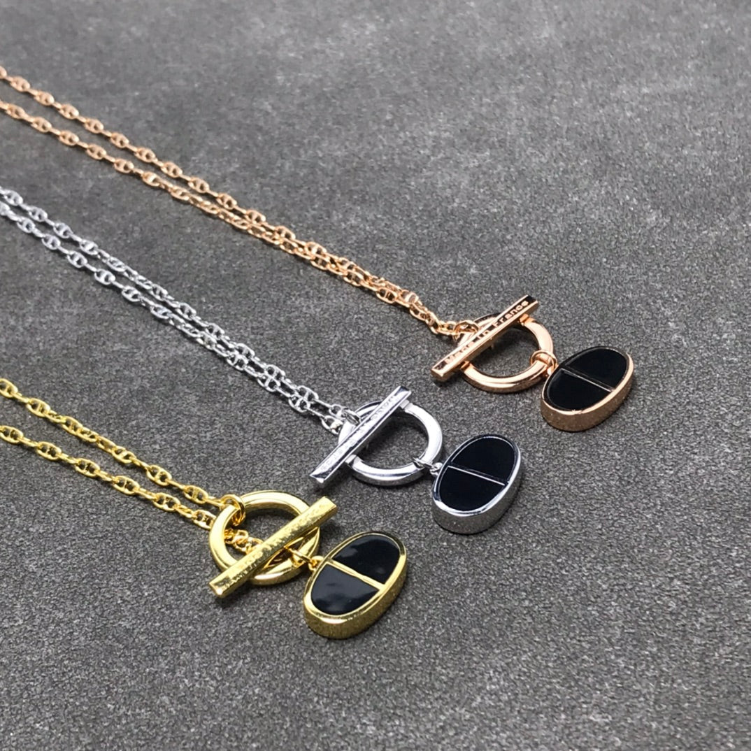 [Vera  Jewelry]CHAINE VERSO BLACK CERAMIC  NECKLACE