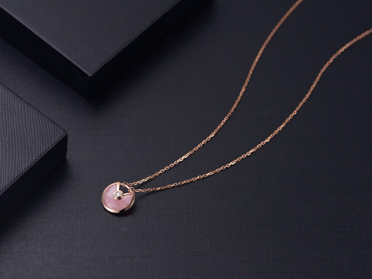 [Vera  Jewelry]AMULETTE ROSE GOLD PINK MOP NECKLACE