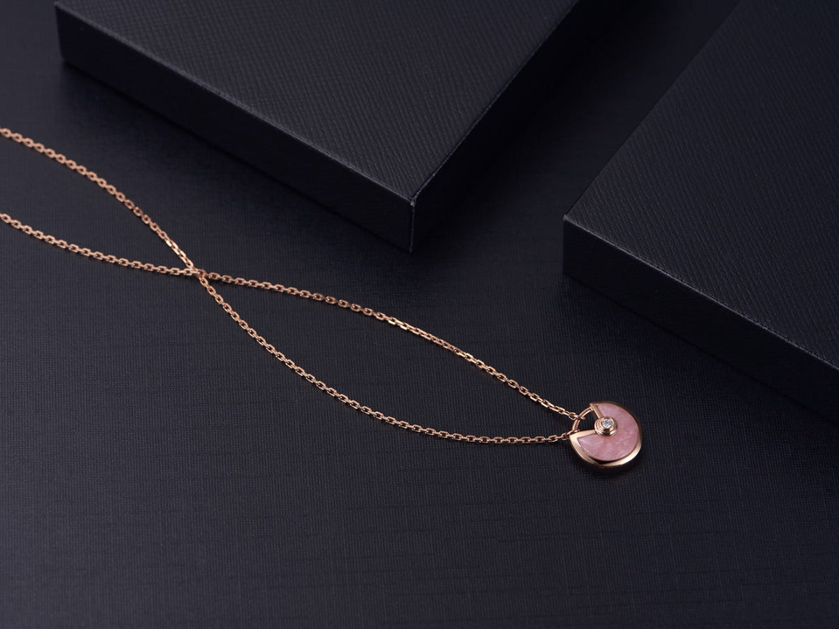 [Vera  Jewelry]AMULETTE ROSE GOLD PINK MOP NECKLACE