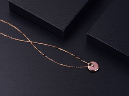 [Vera  Jewelry]AMULETTE ROSE GOLD PINK MOP NECKLACE