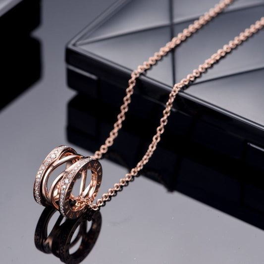 [Vera]ZERO 1 PINK GOLD DIAMOND OPEN NECKLACE
