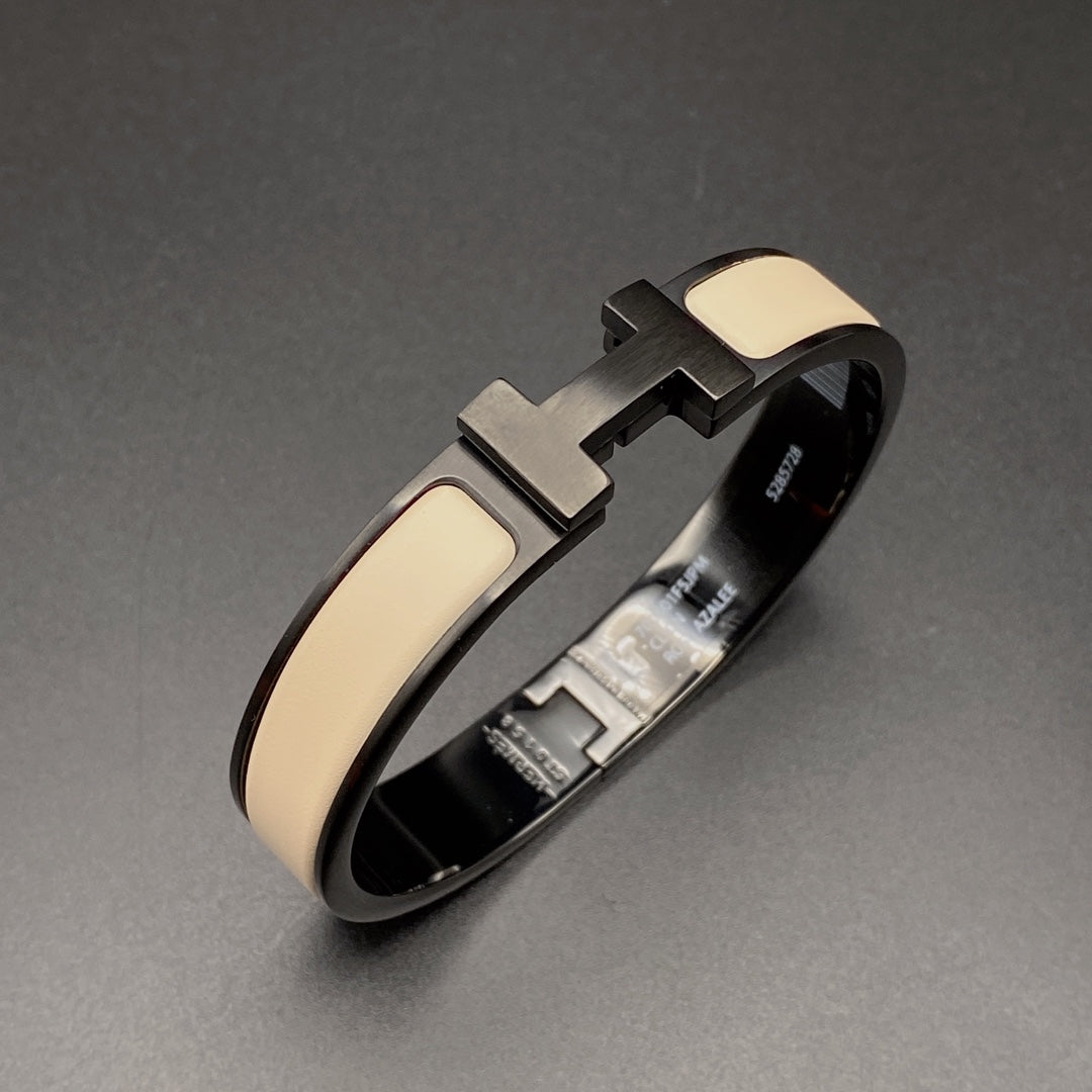 [Vera Jewelry]H BRACELET 12MM BLACK BEIGE CERAMIC