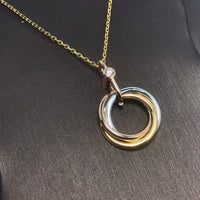 [Vera Jewelry]TRINITY SILVER GOLD PINK GOLD NECKLACE