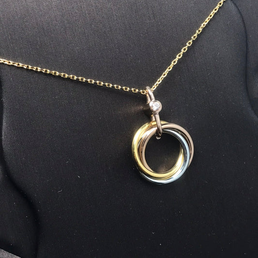 [Vera Jewelry]TRINITY SILVER GOLD PINK GOLD NECKLACE