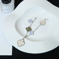[Vera Jewelry]CLOVER BRACELET 5 MOTIFS MOP CHALCEDONY SILVER