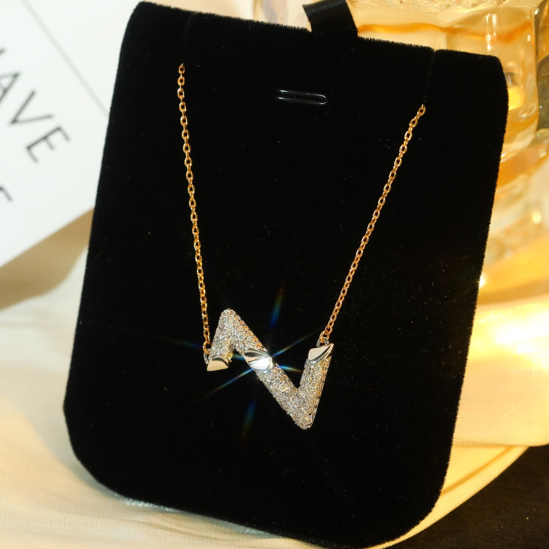 [Vera  Jewelry]VOLT SILVER DIAMOND PEDANT NECKLACE