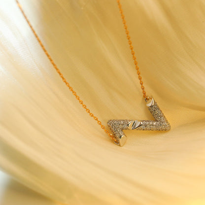 [Vera  Jewelry]VOLT SILVER DIAMOND PEDANT NECKLACE