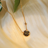 [Vera Jewelry]SUN PEDANT PINK GOLD 1 DIAMOND NECKLACE