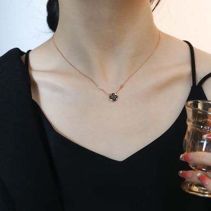 [Vera  Jewelry]SUN PEDANT PINK GOLD 1 DIAMOND NECKLACE