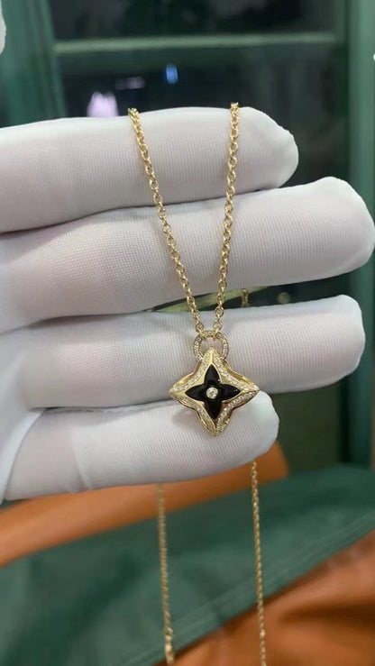 [Vera  Jewelry]STAR PEDANT PINK GOLD DIAMOND NECKLACE
