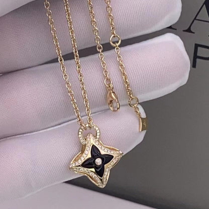 [Vera  Jewelry]STAR PEDANT PINK GOLD DIAMOND NECKLACE