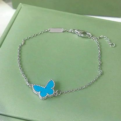 [Vera Jewelry]BUTTERFLY TURQUOISE BUTTERFLY BRACELET SILVER