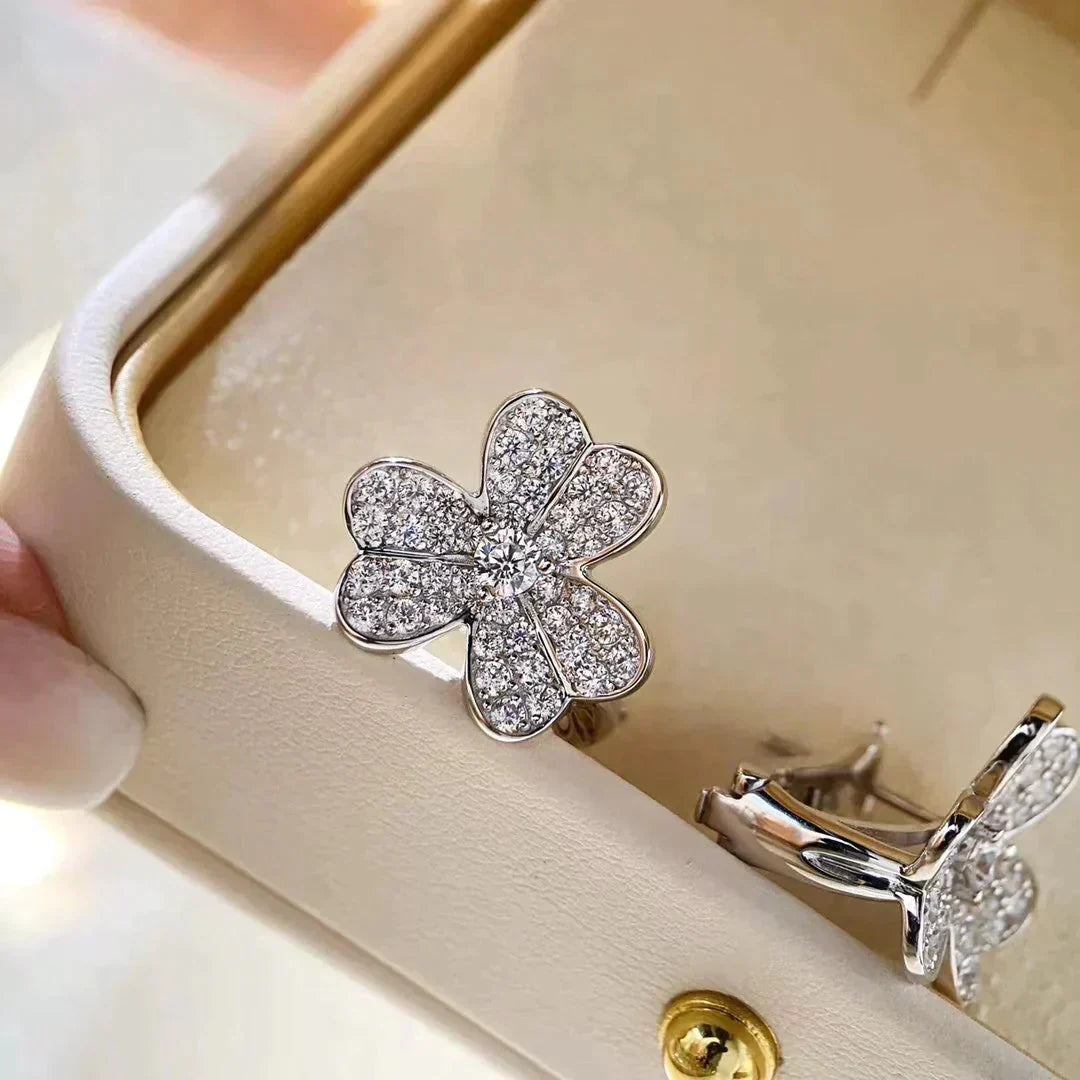 [Vera  Jewelry]CLOVER COMOS DIAMOND EARRINGS SILVER
