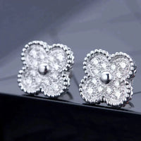 [Vera Jewelry]CLOVER 1 MOTIFS DIAMOND STUD EARRINGS SILVER