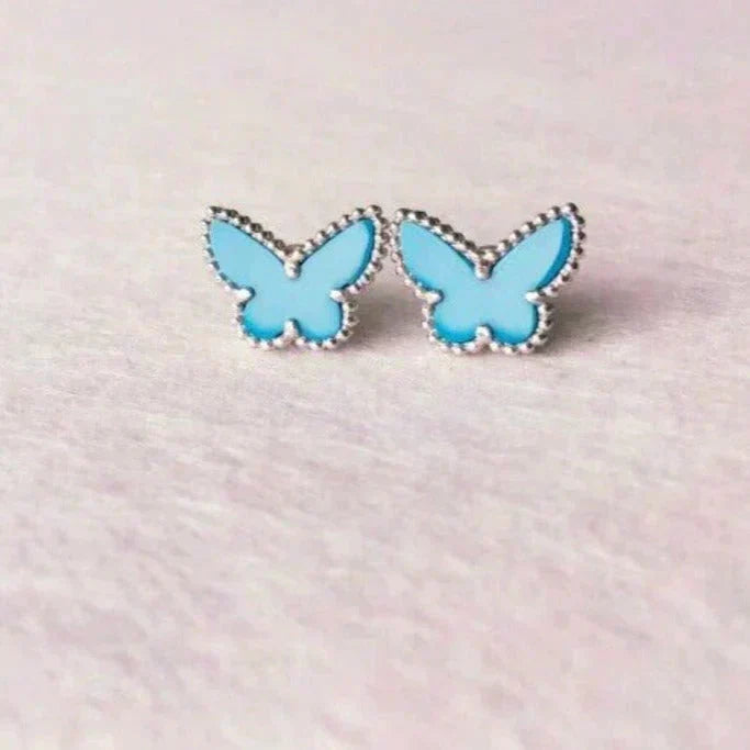 [Vera Jewelry]BUTTERFLY TURQUOISE EARRINGS SILVER