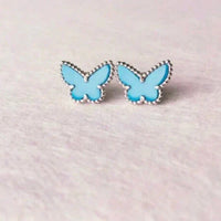 [Vera Jewelry]BUTTERFLY TURQUOISE EARRINGS SILVER