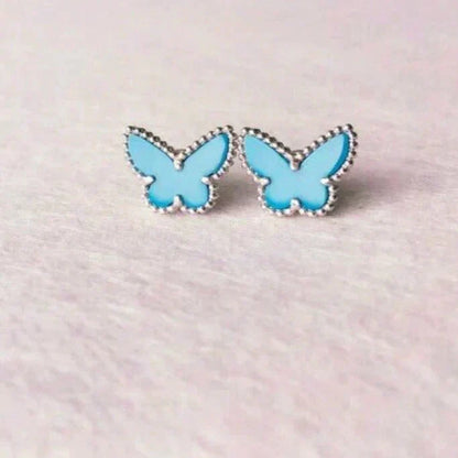 [Vera Jewelry]BUTTERFLY TURQUOISE EARRINGS SILVER