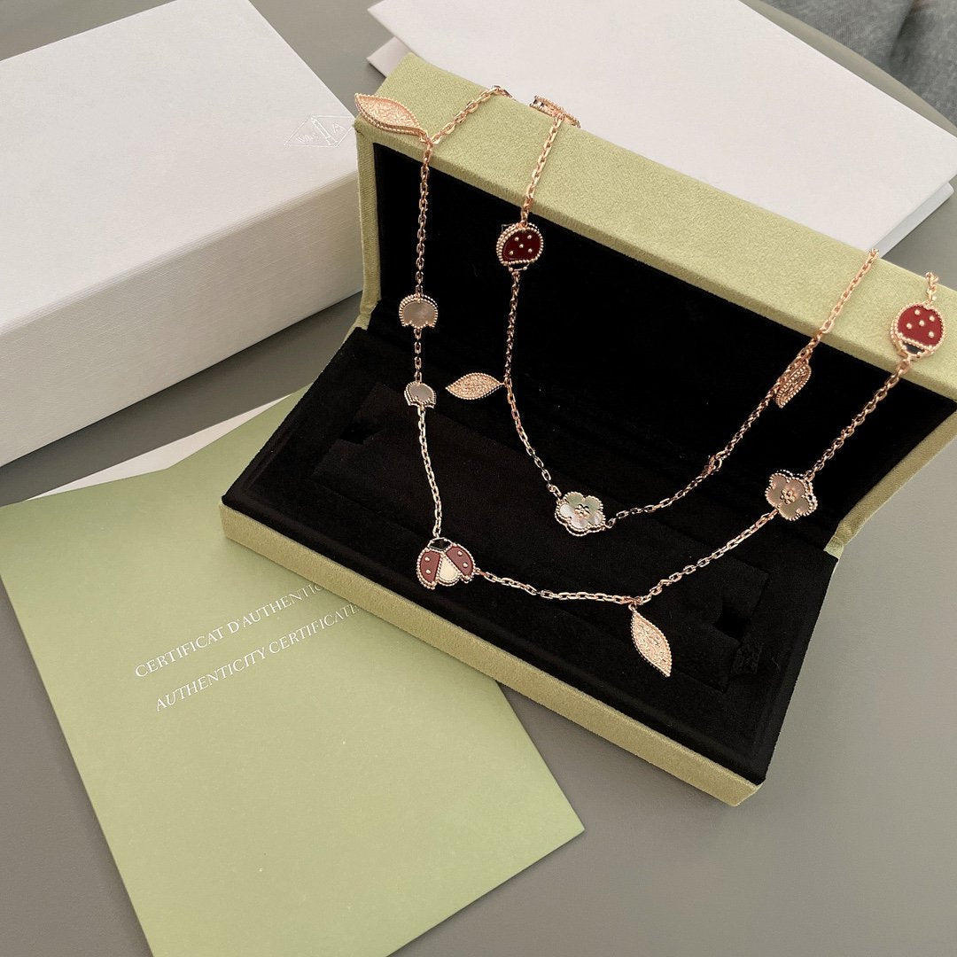 [Vera Jewelry]LUCKY SPRING 15 MOTIFS ROSE GOLD NECKLACE
