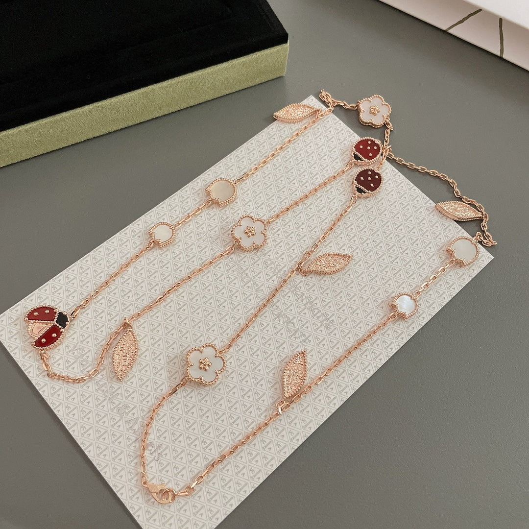 [Vera Jewelry]LUCKY SPRING 15 MOTIFS ROSE GOLD NECKLACE