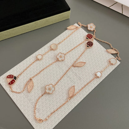 [Vera Jewelry]LUCKY SPRING 15 MOTIFS ROSE GOLD NECKLACE