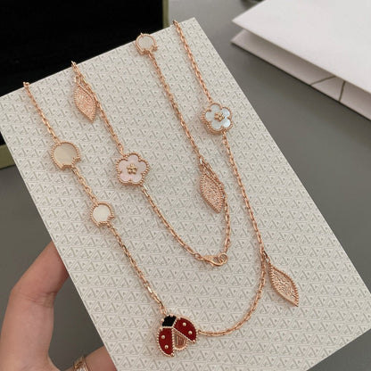 [Vera Jewelry]LUCKY SPRING 15 MOTIFS ROSE GOLD NECKLACE