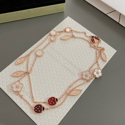 [Vera Jewelry]LUCKY SPRING 15 MOTIFS ROSE GOLD NECKLACE