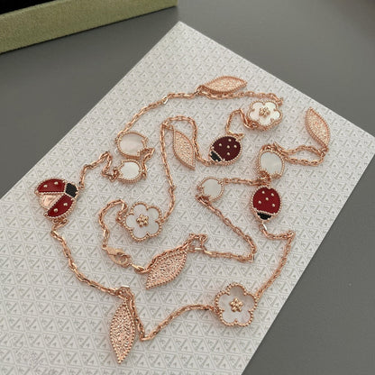 [Vera Jewelry]LUCKY SPRING 15 MOTIFS ROSE GOLD NECKLACE