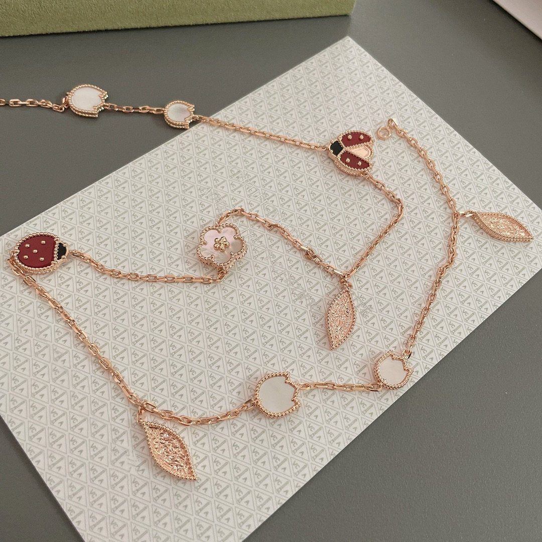 [Vera Jewelry]LUCKY SPRING 15 MOTIFS ROSE GOLD NECKLACE