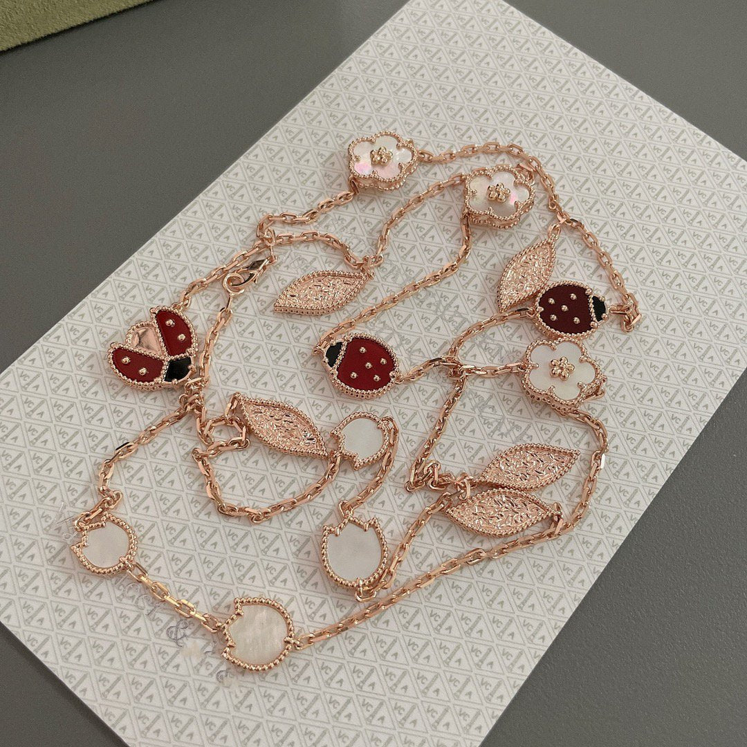 [Vera Jewelry]LUCKY SPRING 15 MOTIFS ROSE GOLD NECKLACE