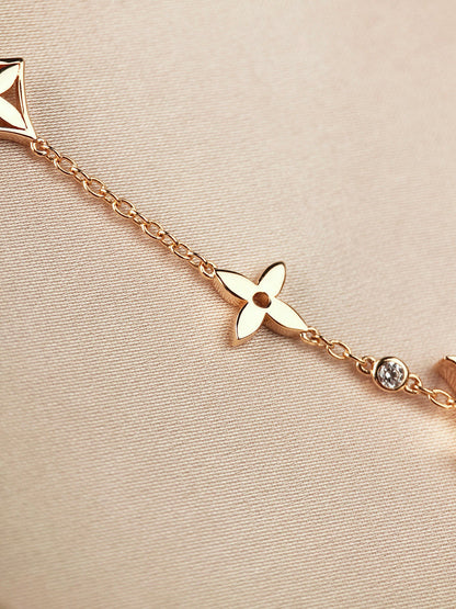 [Vera Jewelry]STAR AND SUN 7 MOTIFS GOLD BRACELET
