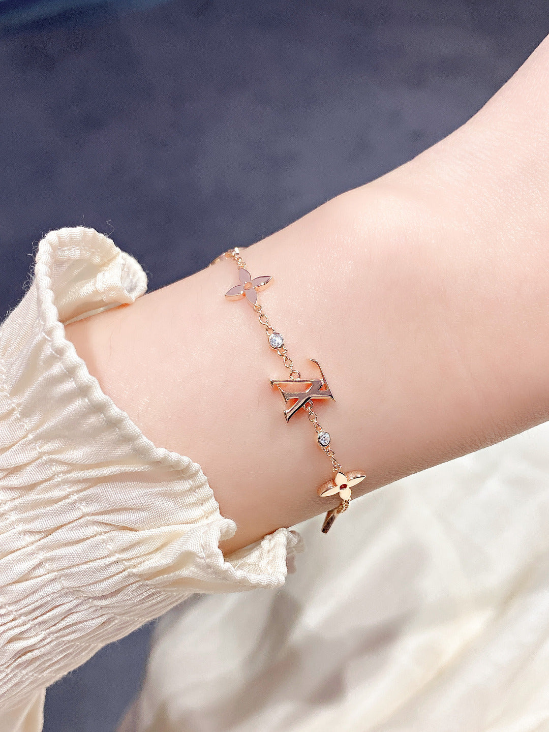 [Vera Jewelry]STAR AND SUN 7 MOTIFS GOLD BRACELET