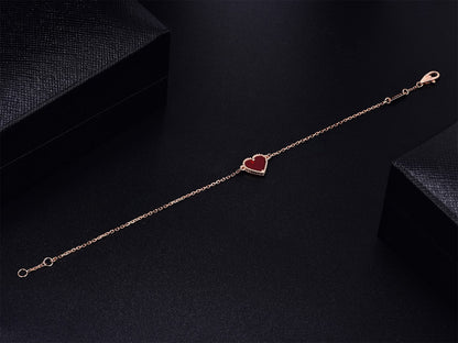 [Vera  Jewelry]HEART CARNELIAN PINK GOLD BRACELET
