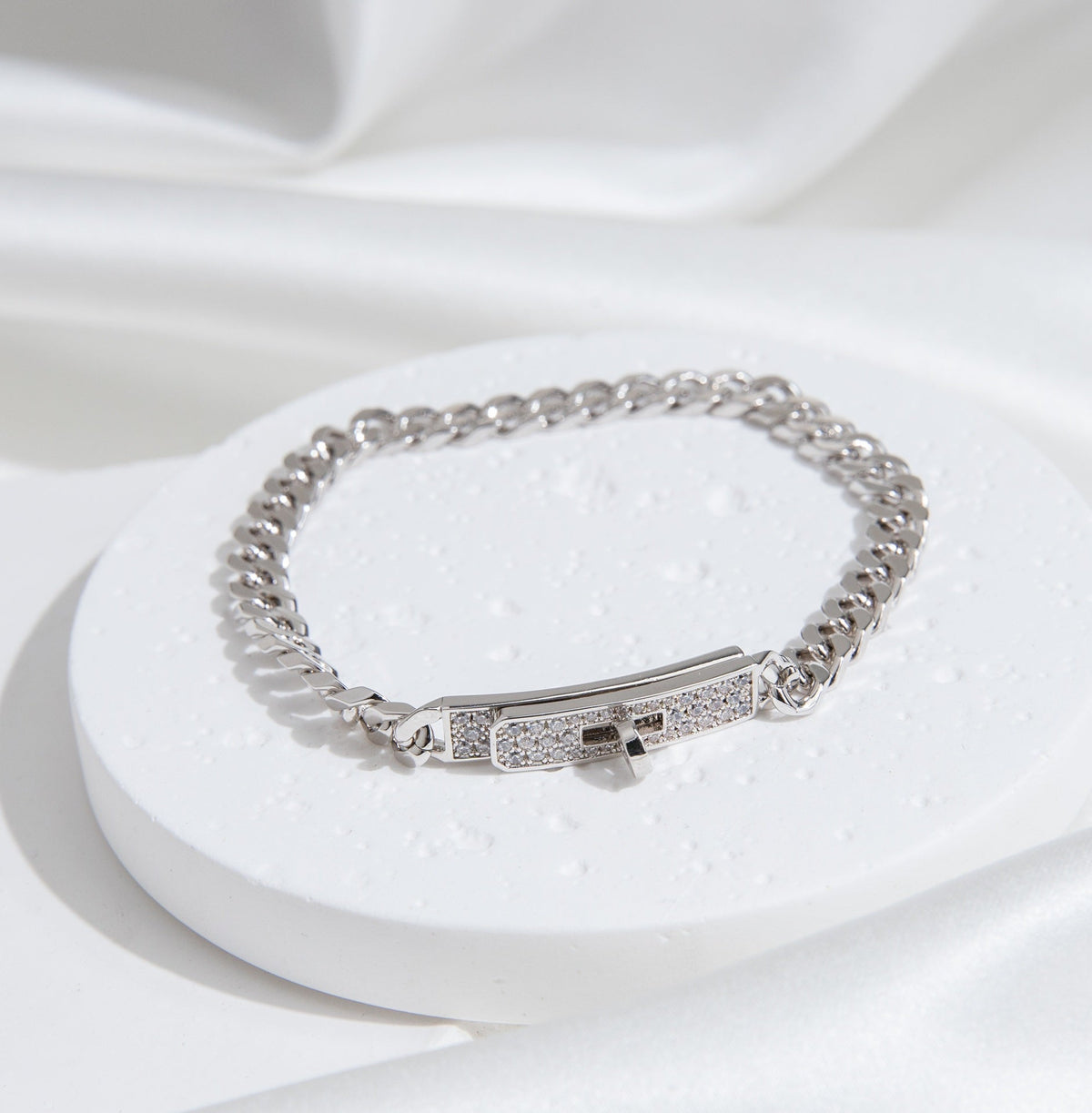 [Vera  Jewelry]KELLY CHAIN SILVER DIAMOND BRACELET