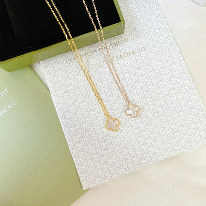 [Vera  Jewelry]CLOVER MINI 9.5MM WHITE MOTHER-OF-PEARL NECKLACE