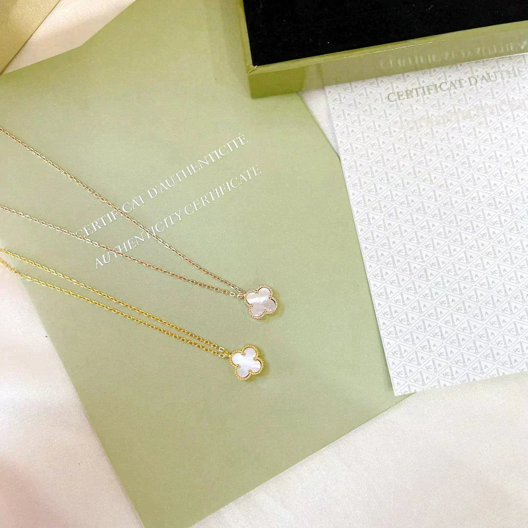 [Vera  Jewelry]CLOVER MINI 9.5MM WHITE MOTHER-OF-PEARL NECKLACE