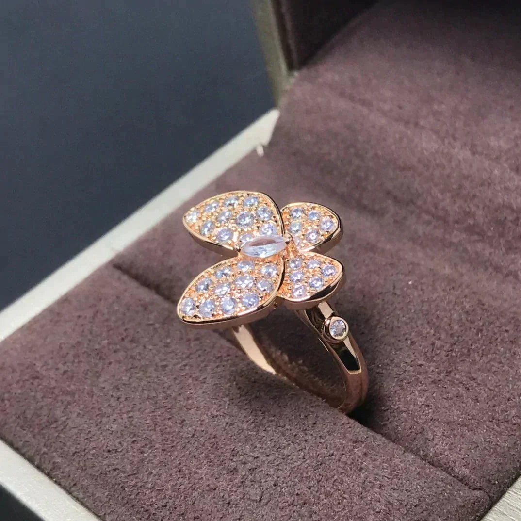 [Vera  Jewelry]BUTTERFLY PINK GOLD DIAMOND RING