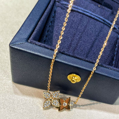[Vera  Jewelry]STAR BLOSSOM NECKLACE PINK GOLD DIAMONDS