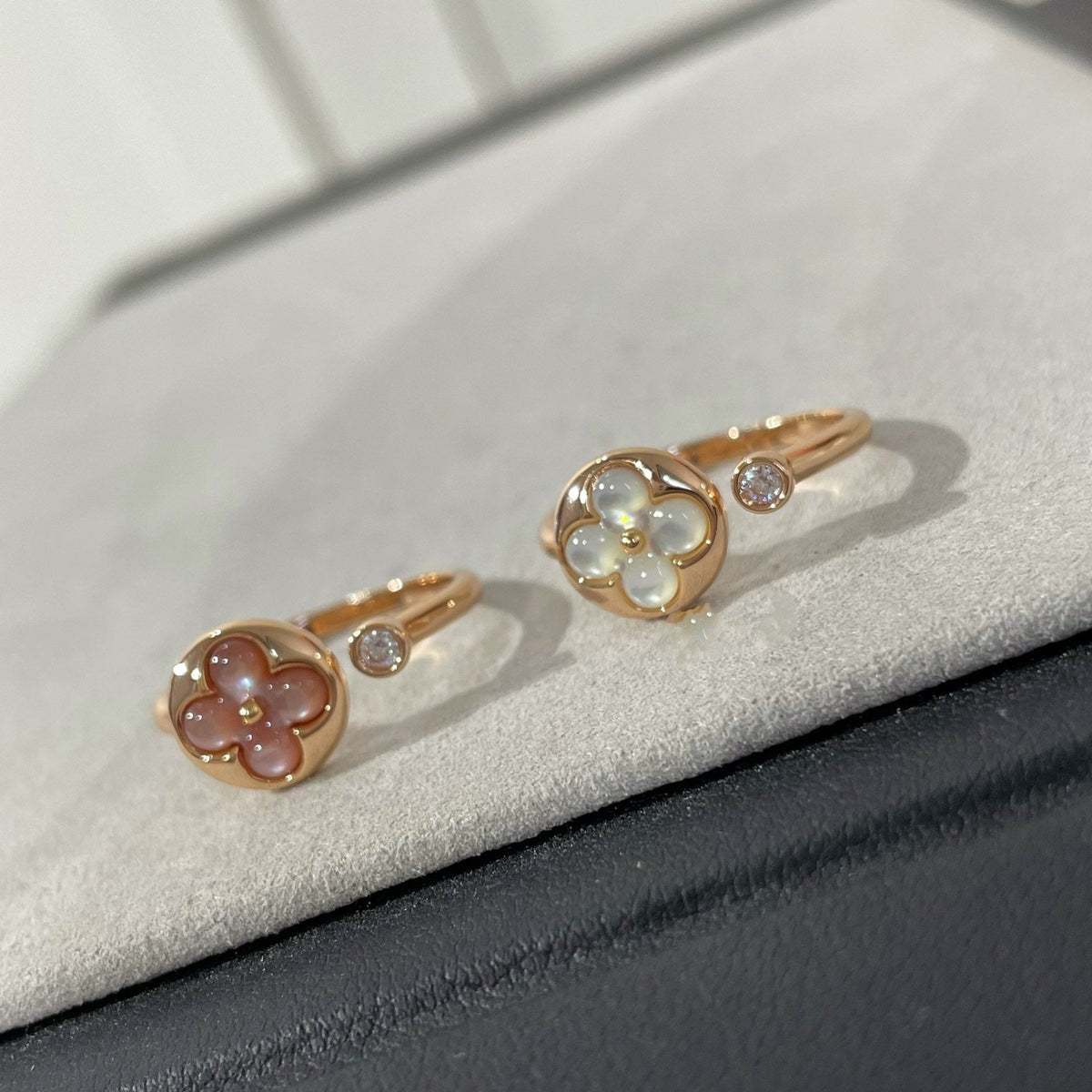 [Vera  Jewelry]SUN 1 DIAMOND PINK MOP RING