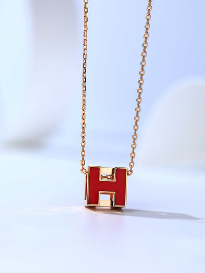[Vera  Jewelry]H CAGE PINK GOLD NECKLACE