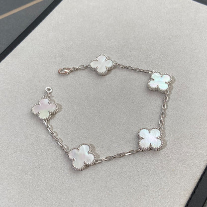 [Vera Jewelry] クローバー ホワイトパール マザーオブパール 5モチーフ ブレスレット コレクション