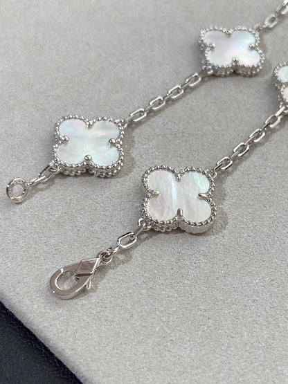 [Vera Jewelry] クローバー ホワイトパール マザーオブパール 5モチーフ ブレスレット コレクション