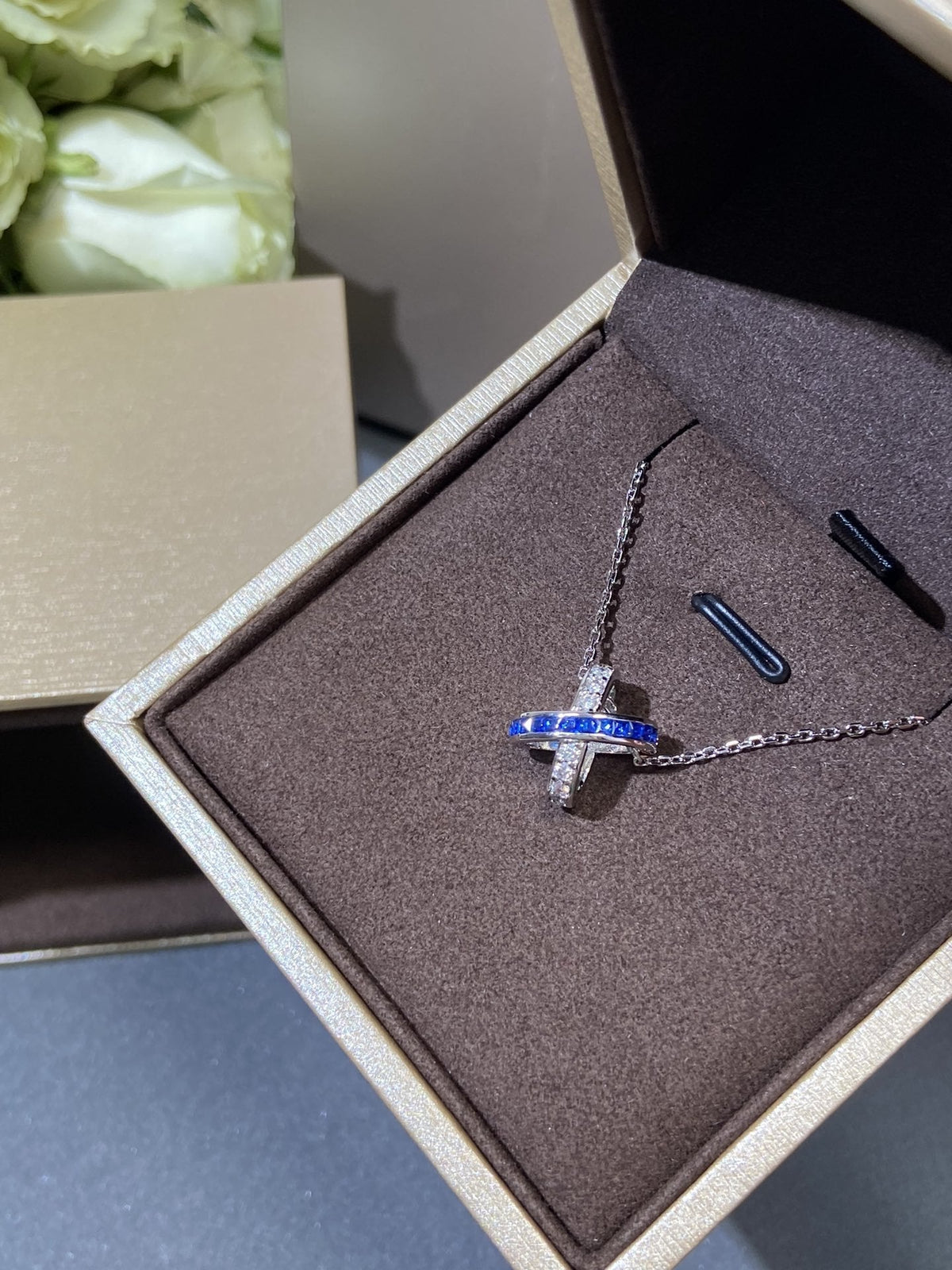 [Vera Jewelry]LIENS DIAMOND SILVER NECKLACE