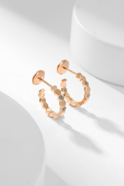 [Vera  Jewelry]BEE LOVE DIAMOND HOOP EARRINGS
