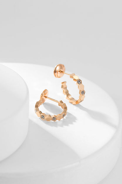 [Vera  Jewelry]BEE LOVE DIAMOND HOOP EARRINGS