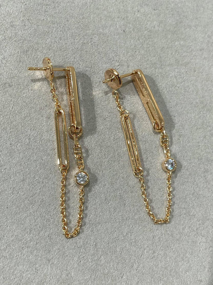 [Vera  Jewelry]CHAINE CHAOS DIAMOND DROP EARRINGS
