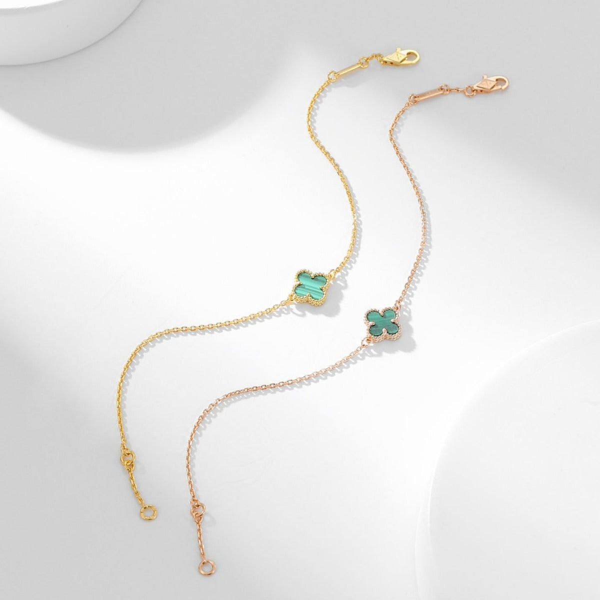 [Vera Jewelry]CLOVER BRACELET MALACHITE 1 MOTIF