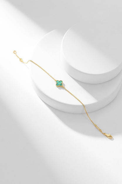 [Vera Jewelry]CLOVER BRACELET MALACHITE 1 MOTIF